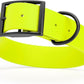 Dogline Biothane Waterproof Dog Collar Strong Coated Nylon Webbing with Black Hardware Odor- Proof for Easy Care Easy to Clean High Performance Fits Small Medium or Large Dogs, Safety Yellow