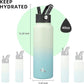 40oz Insulated Water Bottle Stainless Steel Sport Bottles with 3 Lids,Mint