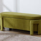 Kmax 50" Storage Ottoman Bench Modern Velvet Entryway Bench Comfy Upholstered End of Bed Bench for Hallway Entrance Bedroom Corner, Olive Green
