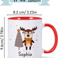 Christmas Gifts for Kids, Personalized Name Christmas Coffee Mug, Cute Hot Chocolate Cocoa Mug, Winter Holiday Cups for Children, Customized Christmas Birthday Gifts for Women Families Friend