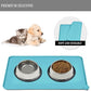 Waterproof Pet Feeding Mat with High Raised Edges, Heavier and Thicker Placemats for Cat Dog Water Bowl with BPA Free, Dogs Cats Food Mats for Messy Drinkers to Prevent Spill and Protect Floors