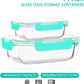 [80 oz & 36 oz]Extra Large Glass Food Storage/Baking Containers Set with Lids, 2 Pack 80 oz(10 cup)&2 Pack 36 oz (4.5 cup)Airtight Glass Container,Microwave,Oven,Freezer and Dishwasher, Green