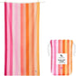 Dock & Bay Beach Towel - Quick Dry, Sand Free - Compact, Lightweight - 100% Recycled - Includes Bag - Tangerines & Greens - Set of 4 - Extra Large (200x90cm, 78x35)
