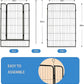 Dog Playpen,24 32 40 48 in(H) Pet Fence Outdoor for Rv Camping,Garden Fence Large Animal Barrie for Yard,11Ft(L)-56Ft(L) Black Metal Temporary Fencing