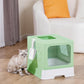 Enclosed Cat Litter Box, Large Litter Box for Big Cats, Covered Kitty Litter Boxes with Lid, Top Entry Cat Box Enclosure with Scoop, Odor Control, Easy to Clean(Green)