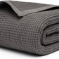 Salt Earth GOTS Certified 100% Organic Cotton Throw Blanket, 55" X 60" Waffle Blankets & Throws for Bed, Throw Blanket for Couch, Modern & Cozy Blanket, All Season,Comfy & Soft Blanket(Charcoal Grey)
