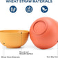 HOTEC 20-Pack Unbreakable Kitchen Plastic Wheat Straw Dinnerware Set – BPA-Free Plates, Bowls & Cups | Lightweight, Microwave & Dishwasher Safe | Multicolor Reusable Tableware for Home & Outdoor Use