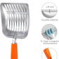 WePet Cat Litter Scoop, Aluminum Alloy Sifter, Kitty Metal Scooper, Deep Shovel, Long Handle, Poop Sifting, Kitten Pooper Lifter, Durable, Heavy Duty, for Litter Box