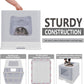 XL Foldable Cat Litter Box with Lid - Jumbo Enclosed Potty - Top Entry Anti-Splashing Toilet - Includes Scoop & 2-in-1 Cleaning Brush (Grey)