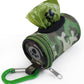 Dog Poop Bag Holder for Leash Doggie Waste Bag Dispenser Puppy Potty Carrier Small Doggy Zipper Pouch with Carabiner Clip 1680D Nylon Oxford with 1 Roll of Pet Trash Bags, Woodland Camo