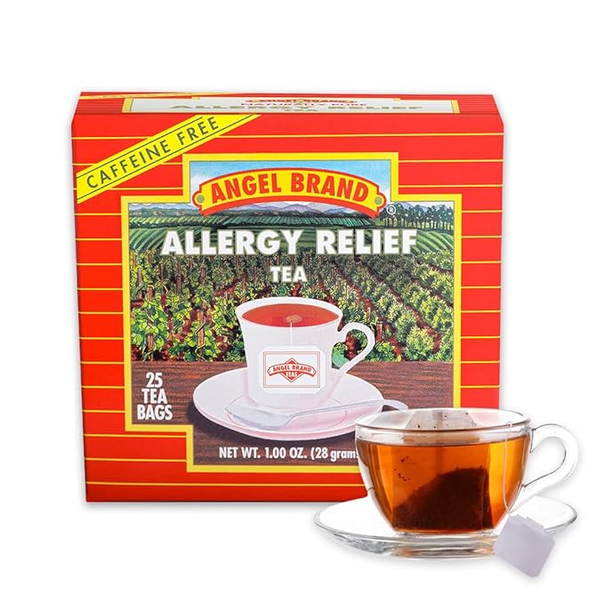 Angel Brand Allergy Relief Tea – Herbal Tea, 25 Tea Bags Pack of 3 – Tea for Allergy Care, Cough Relief &