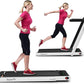 GYMAX Walking Pad, 2.25HP Foldable Treadmill with Smart App & Remote Control, Bluetooth LED Monitor, Small Spaces Compact Running Machine, Folding Portable Under Desk Treadmill for Home Office
