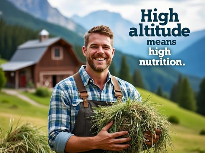 Blue Mountain Hay | Fresh Timothy Hay (5 Pounds) | Great for All Ages | High-Altitude Hay Pet Food for Rabbits, Guinea Pigs, Chinchillas, Hamsters, and Other Small Pets