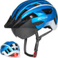 VICTGOAL Bike Helmet for Men Women with Led Light Detachable Magnetic Goggles Removable Sun Visor Mountain & Road Bicycle Helmets Adjustable Size Adult Cycling Helmets