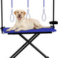 VFK 47'' Large Dog Grooming Table X-Lift Foldable Grooming Table for Dogs at Home Adjustable Height Arms Pet Station with Nooses, Mesh Tray, Tool Organizer
