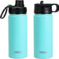 DRINCO Stainless Steel Water Bottle Spout Lid Vacuum Insulated Double Wall Water Bottle Wide Mouth (40oz 32oz 22oz 18oz 14oz) Leak Proof Keeps Cold or Hot (18 oz, 18oz Teal)