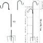 MIPON 2 Pack 78 Inch Double Shepherds Hooks for Outdoor Bird Feeder,Hanging Plants,Solar Light,Adjustable 78/62/46/30 Inch,3/4 Inch Width Heavy Duty Garden Shepards Hook
