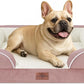 Comfort Expression Small Dog Beds Waterproof Orthopedic Foam Dog Sofa Beds for Medium Dogs Comfy Pet Bed with Washable Removable Cover & Non-Slip Bottom(Small,Pink)