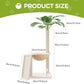 Small Cat Tree, Green Cat Tree with Scratching Post, Hammock Toy Ball and Palm Leaves for Kittens, Cat Tower for Indoor