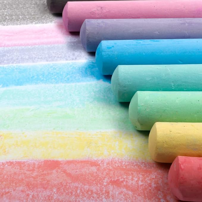 feela Sidewalk Chalk, 162 Pack 18 Colors Sidewalk Chalk Set For Kids Jumbo Chalk Bulk, Great for Kids Family, Paint on Sidewalk Wall School Driveway Blackboard Street Playground