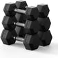 PAPABABE Hex Dumbbell Set 45-550 lb, Rubber Encased Home Gym Dumbbells, Weights Dumbbells for Women & Men, Hand Weight for Strength Training