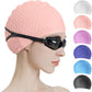 Tripsky Silicone Swim Cap,Comfortable Bathing Cap Ideal for Curly Short Medium Long Hair, Swimming Cap for Women and Men, Shower Caps Keep Hairstyle Unchanged…