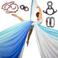 DASKING Aerial Silks Starter Kit - Durable 11Yards of Aerial Yoga Hammock with Hardware, Aerial Swing for Acrobatic Flying Yoga & All Levels (Aerial Rigging Point Up to 14ft)