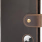 Polare Luxury RFID Blocking Leather Passport Holder Travel Wallet For Men and Women (Dark Brown with AirTag Slot(Snap Version))