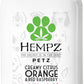 Hempz Petz Dog Shampoo, Creamy Citrus Orange & Red Raspberry Herbal Deodorizing Cleanser, 17 oz.
