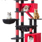 Taoqimiao Gothic Cat Tree 71-Inch, Cat Tower for Indoor Cats Large Adult, Multi-Level Large Cat Condo, 8 Sisal Scratching Posts, Metal Frame Cozy Hammock, Scratch Board, 2 Top Perches, MS026LBR