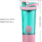 Artoid Mode Inspirational Fitness Workout Sports Protein Shaker Bottle 24-Ounce, Dual Mixing Technology with Shaker Balls & Mixing Grids Included, Twist and Lock Protein Box Storage Included