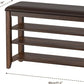 Entryway Shoe Storage Bench with Leather Cushion, Shoe Organizer Bench for Entryway, Ideal for Hallways Front Doors Entrances Mudrooms Featuring Rubberwood And 3 Height-Adjustable and Removable Shelve