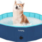 Furrybaby Dog Pool, Kiddie Pool with Hard Plastic Foldable Dog Bath Tub Portable for Dogs, Kids and Pet Swimming (Navy 39'') Indoor and Outdoor
