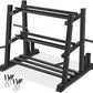 Dumbbell Rack, Bongkim Dumbbell Set with Rack Stand, Dumbbells Weights Rack for Home Gym, Weight Rack for Dumbbells, Kettlebells, and Weight Plates 1100LBS