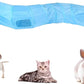 iCAGY Cat Tunnel for Indoor Cats Interactive, Rabbit Tunnel Toys, Pet Toys Play Tunnels for Cats Kittens Rabbits Puppies Crinkle Pop Up Blue 47" Shape S
