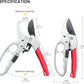Ultra Sharp Germany Steel Pruning Shears - Cuts 3X Easier, Weak Hand Arthritis Snips, Rust-Resistant, Effortlessly 1-Inch Cut Capacity Garden Scissors, Ergonomic Handle (Red)