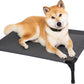 pettycare Elevated Outdoor Dog Bed - Dog Cots for Small Pet, Heavy Duty Raised Cot Waterproof, Cooling Pets Bed with Washable Durable Teslin Mesh and Non Slip Feet, 28 Inches, Grey