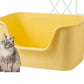 Vealind Extra Large Litter Boxes for Big Cats 31''×21''×16'', XXL Litter Boxes for Big Cats or Multiple Cats, Jumbo High Sided Litter Pan, Leak-Proof & Anti-Splashing, Easy Clean & Durable (Yellow)