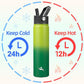 Insulated Water Bottle 24oz Stainless Steel Sport Bottles with 3 Lids,Bamboo Grove