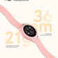 KAVVO Macaron 36mm Round Stylish Watch, 1.106'' AMOLED Retina Screen, Always-on Display, Silicone Magnetic Suction Strap, Female Health Record, Waterproof(Sakura Pink)