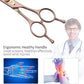 Fenice Peak Professional Curved Dog Grooming Scissors 7'' Rose Gold 440C Stainless Steel Pet Cutting Shears Safety Trimming Shearing for Dogs Cats