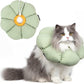 Cat Cone Collar,Cute Waterproof Cat Recovery Collar,Anti-Bite Lick Wound Healing Safety Elizabethan e Collar for Cats,Green Flower All-Season Style