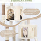 Globlazer Heavy Duty Cat Tree Tower, 70inch Sturdy Cat Tree for Indoor Cats Sturdy Large Cat Tower with Scratching Post and Scratching Board, Hammock, Cat Condo for Adult Cats Kittens, F70 Pro, Beige