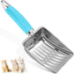 Cat Litter Scoop - Stainless Steel Metal Cat Litter Scoop-Sturdy Mesh Scooper - Mesh Shovel-Easy to Clean - Suitable for Cat Litter Box -Blue