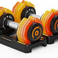 Adjustable Dumbbells Set 12.5LB/22.5LB Pair, 1-Sec Fast Adjustable 5 Weights by Turning Handle, Premium Comfort Non-slip Metal Dumbbells with Tray, Compact Size for Full Body Home Workout
