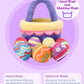 8 Piece Plush Stuffed Playset Toys with 7 Eggs, 1 Furry Bag, Soft Basket Set Sensory Toys for Girls Kids Ages 3+, Birthday Christmas Valentines Easter Party Favors Gifts
