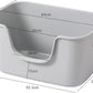 Smart Paws Extra Large Jumbo Cat Litter Box for Maine Coon Cats, Open Top High-Sided Anti-Splash Litter Pans, Durable XL Kitty Bathroom for Multi-Cat Households (Grey)