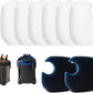 Compa tible with AMOSIJOY 172/225/265 GPH Tank Filters, 6 Pack of White Fine Filter Pads + 2 Coarse Sponge Inserts for PondForse Aquarium Filters (8 Pads Total)