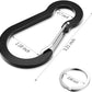 sprookber 3.2 Inch Aluminum Carabiner Clips D Ring, Caribeaner Spring Snap Hook with Keychain for Camping, Hiking, Gym & Outdoor Gear, Set of 10