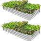Land Guard 2 Pack 8×4×1ft Galvanized Metal Raised Garden Bed, Metal Planter Kit Box Outdoor for Deep-Rooted Vegetables, Flowers, Green and Herbs…